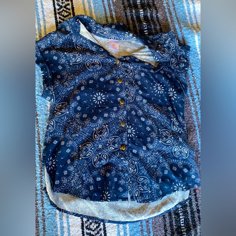 Paisley Bandana Print Button-Up